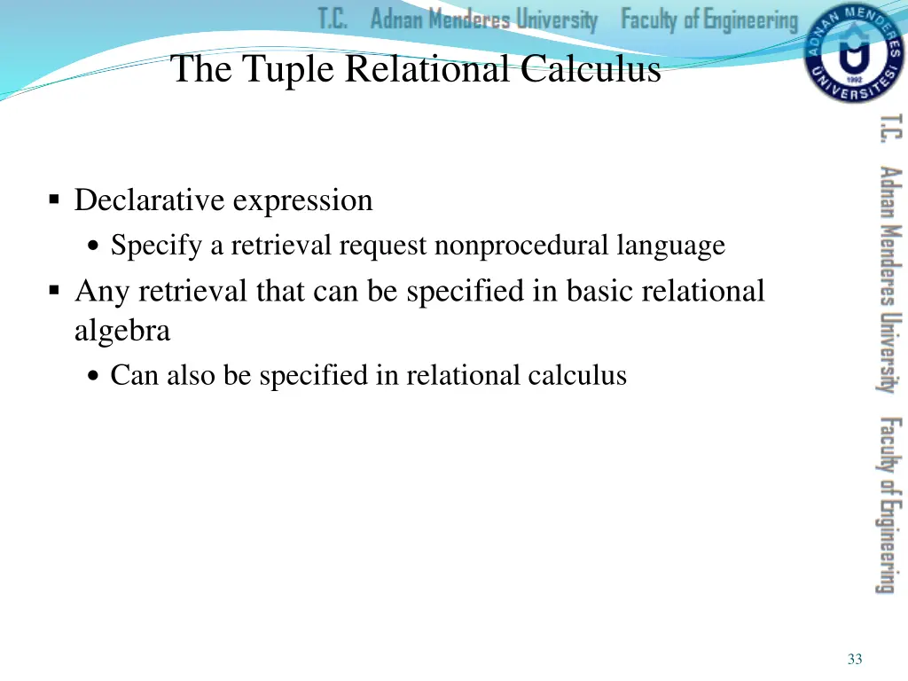 the tuple relational calculus