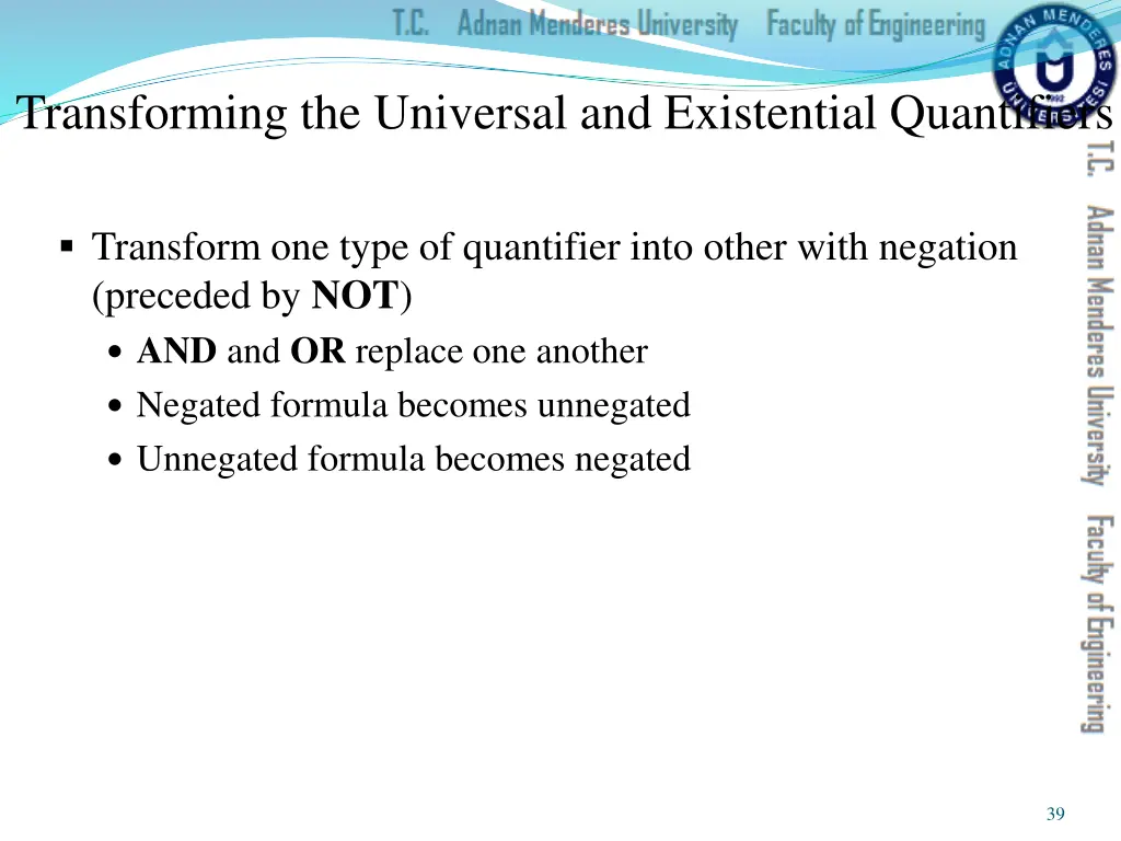 transforming the universal and existential