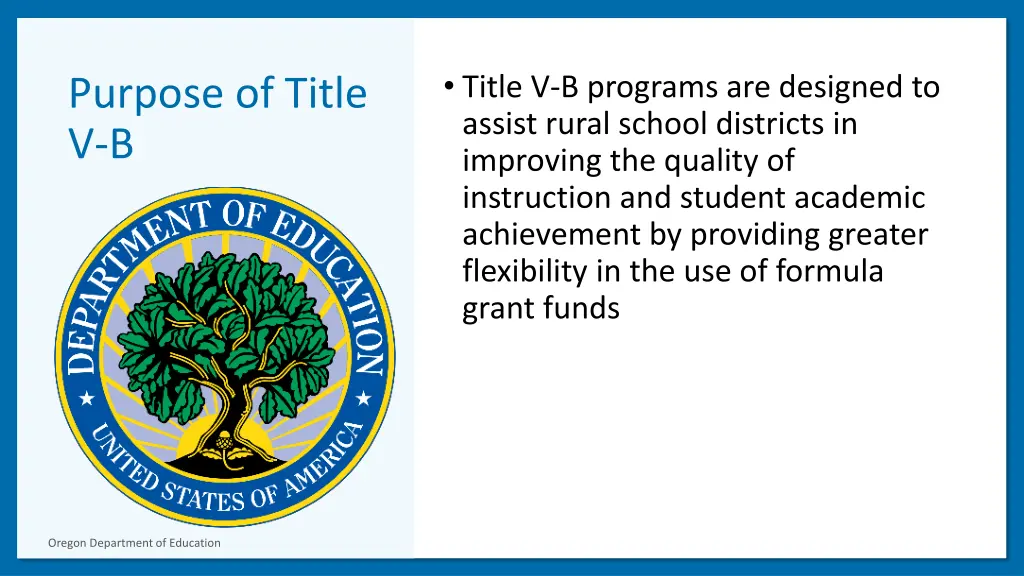 title v b programs are designed to assist rural