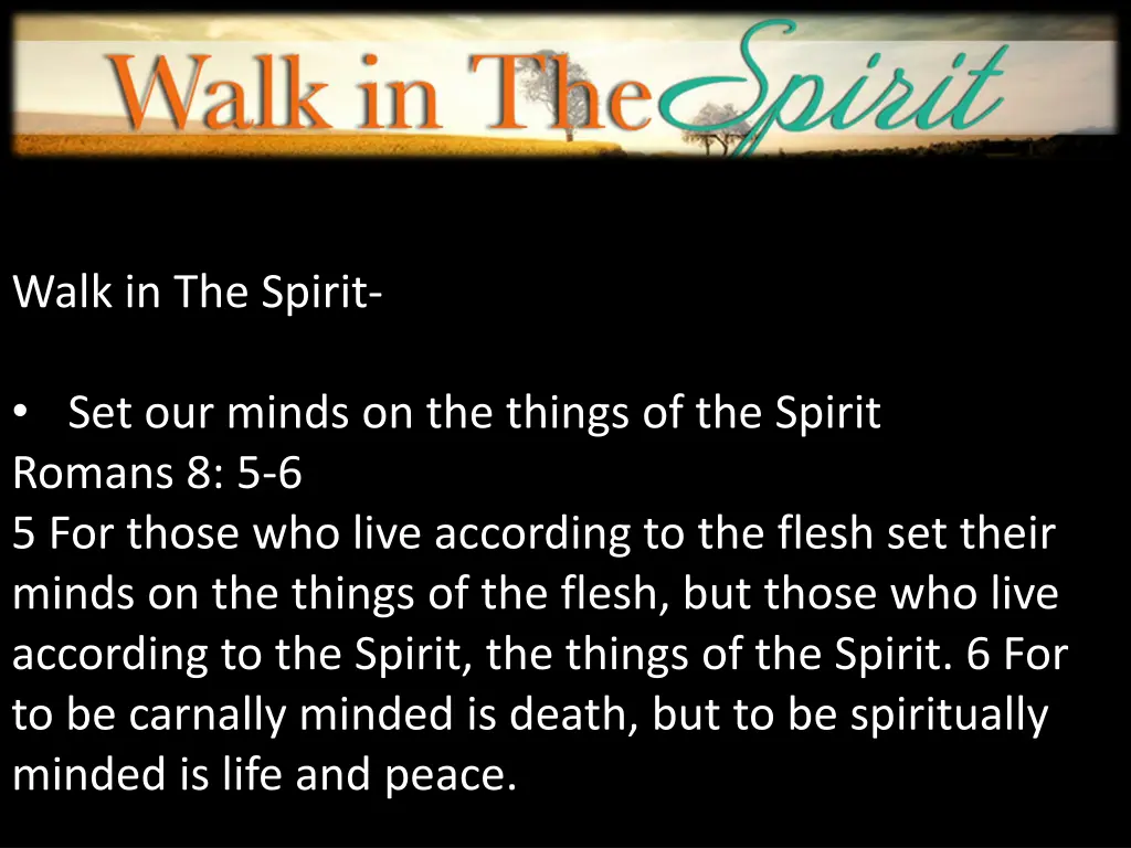 walk in the spirit 1