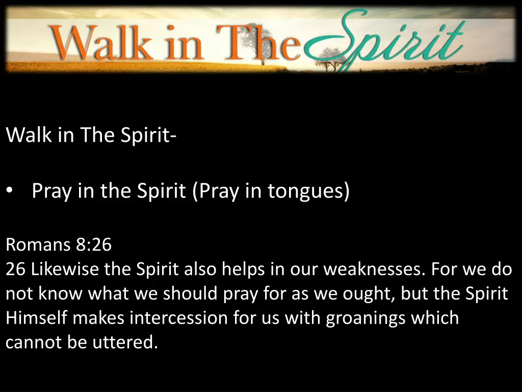 walk in the spirit 12