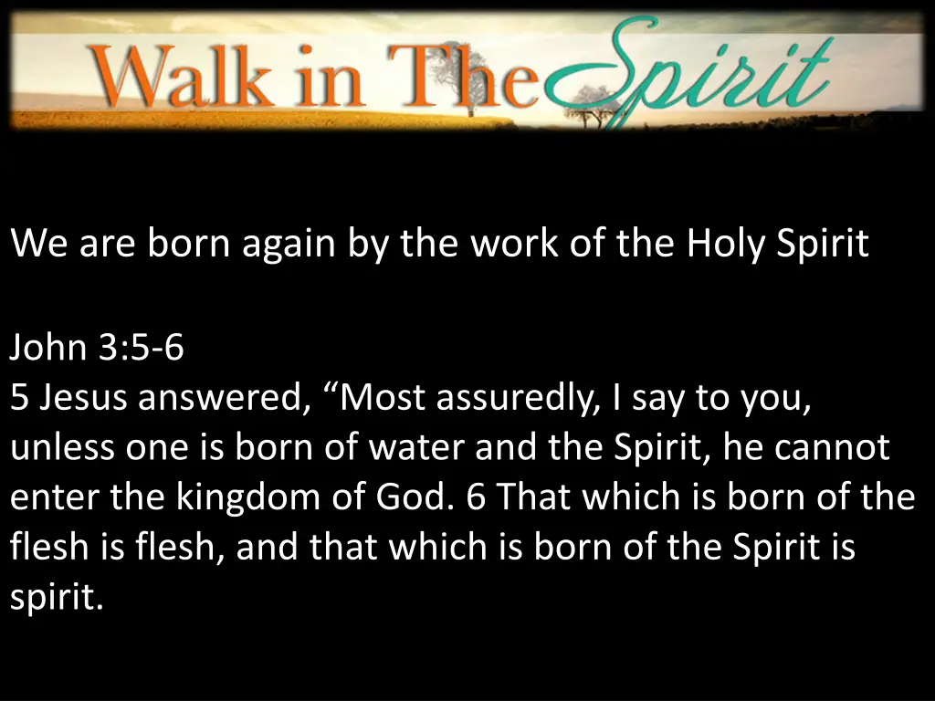 we are born again by the work of the holy spirit