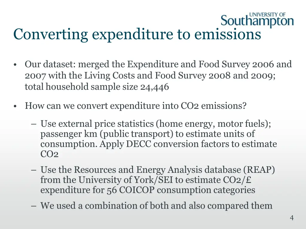 converting expenditure to emissions