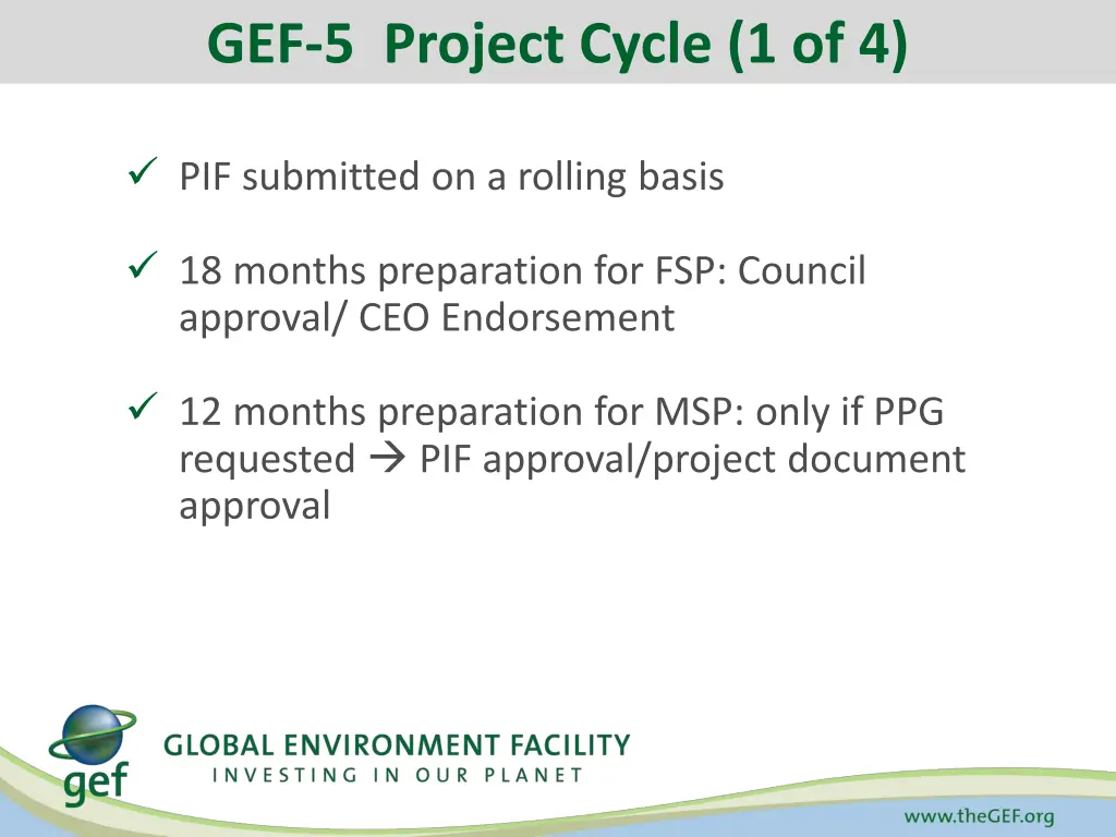 gef 5 project cycle 1 of 4