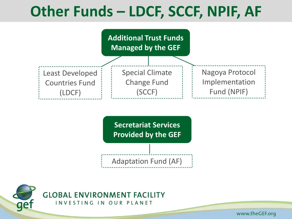 other funds ldcf sccf npif af