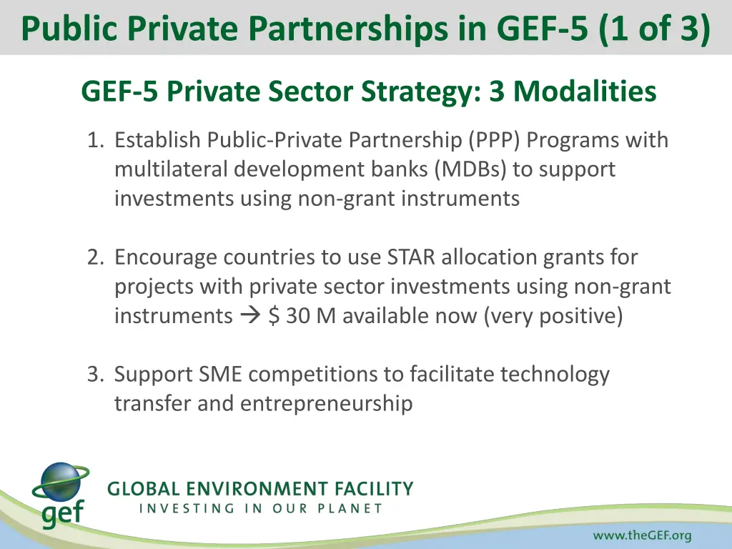 public private partnerships in gef 5 1 of 3