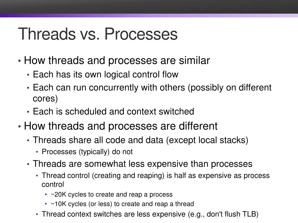 threads vs processes