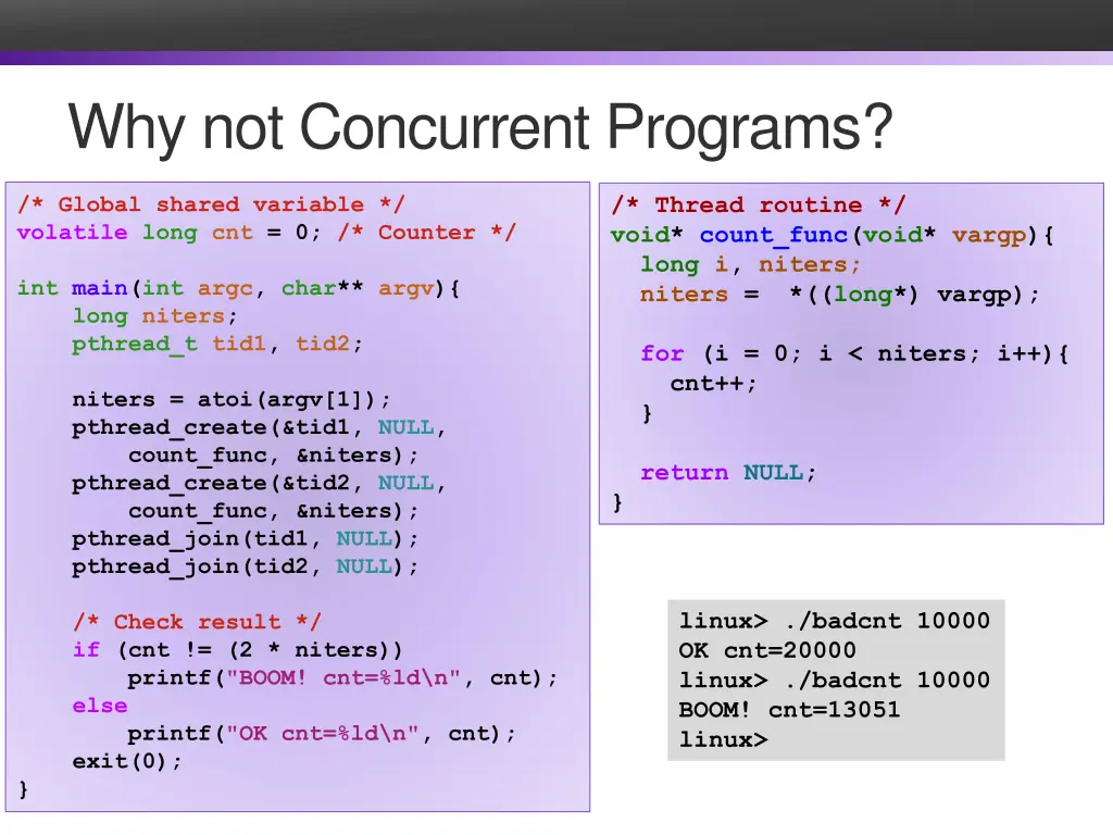 why not concurrent programs