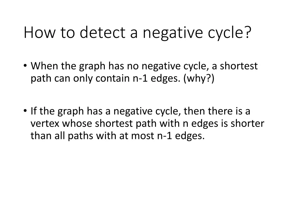 how to detect a negative cycle