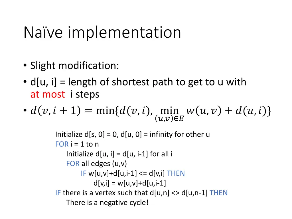 na ve implementation