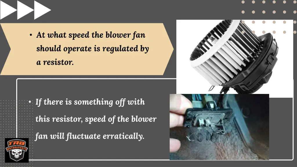 at what speed the blower fan should operate