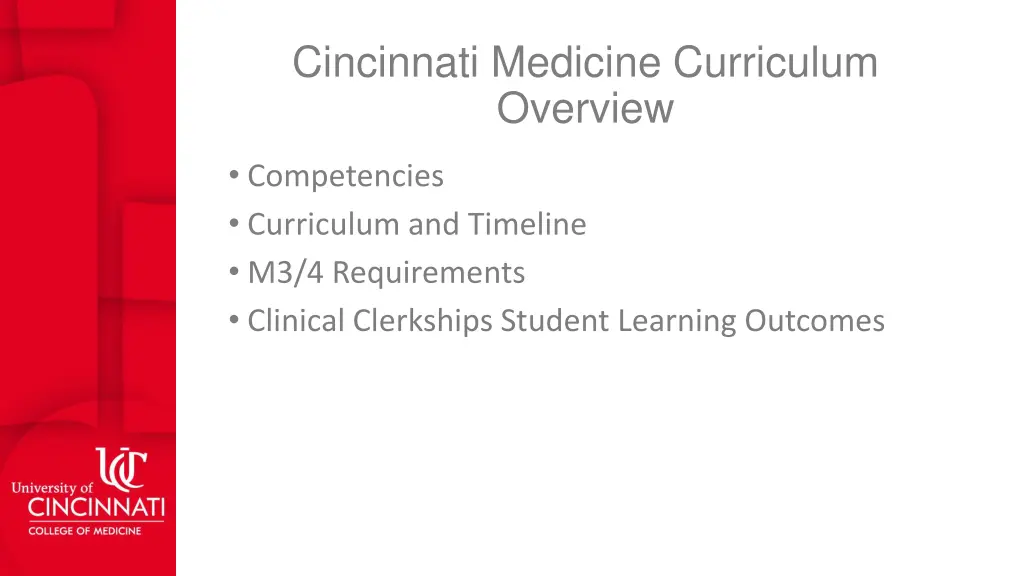 cincinnati medicine curriculum overview