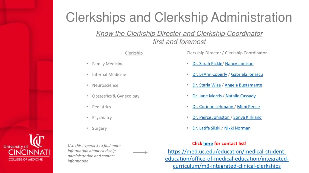 clerkships and clerkship administration