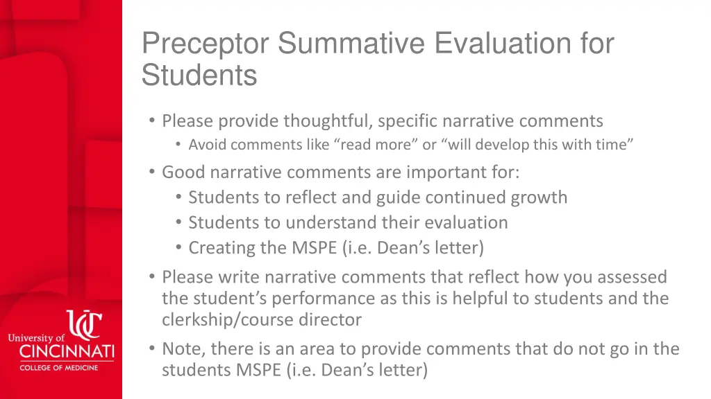 preceptor summative evaluation for students 2