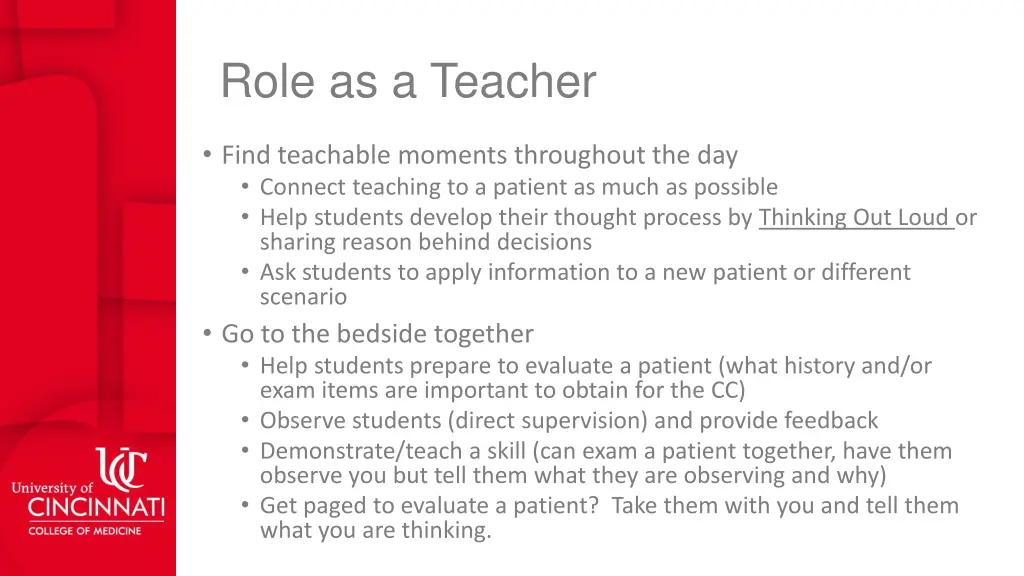 role as a teacher 1