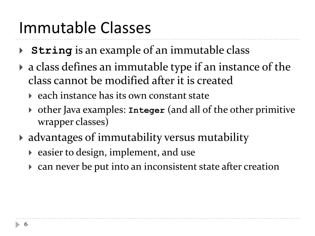 immutable classes 1