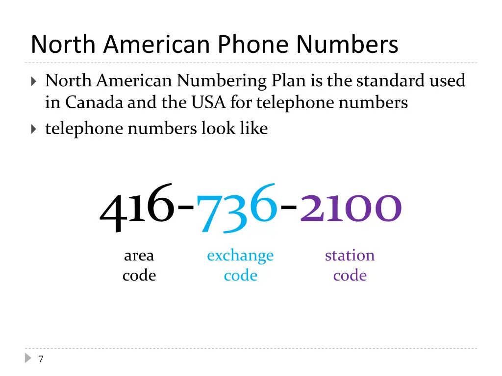 north american phone numbers