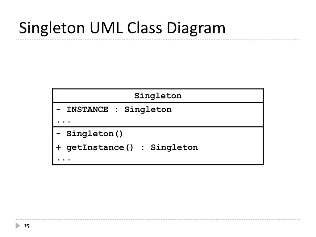 singleton uml class diagram