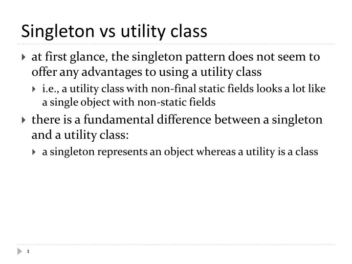 singleton vs utility class