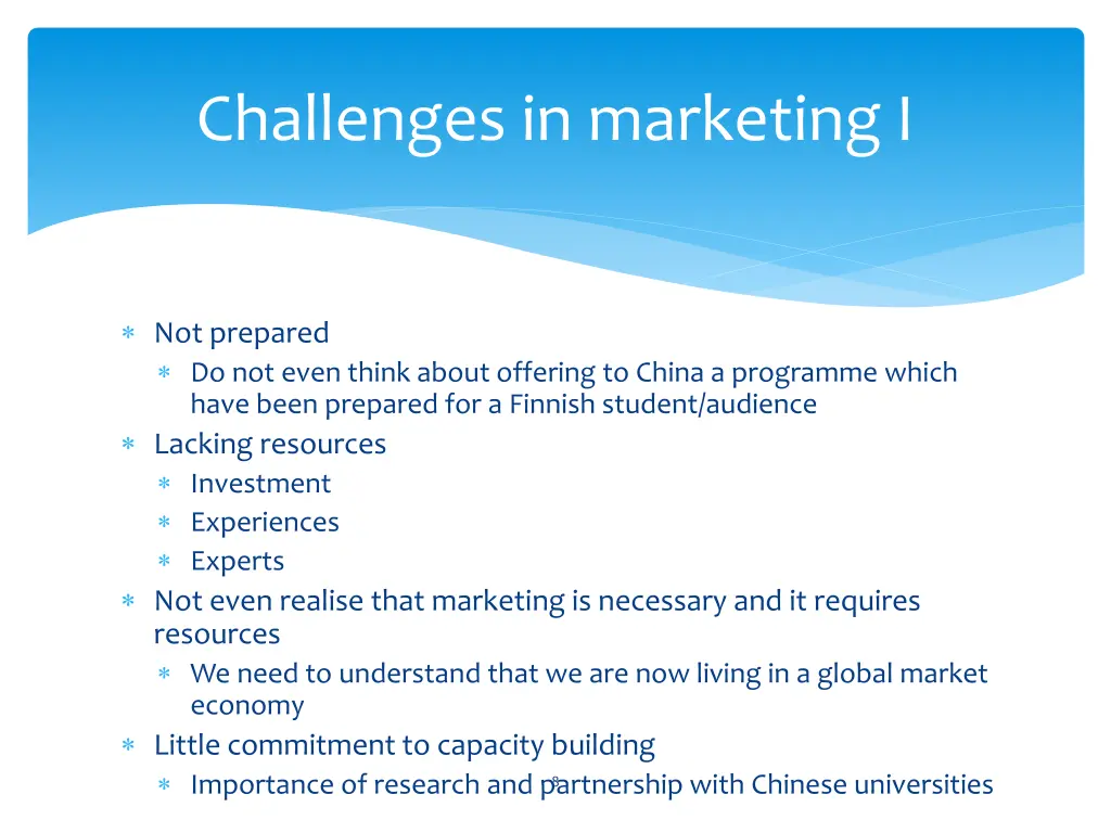 challenges in marketing i