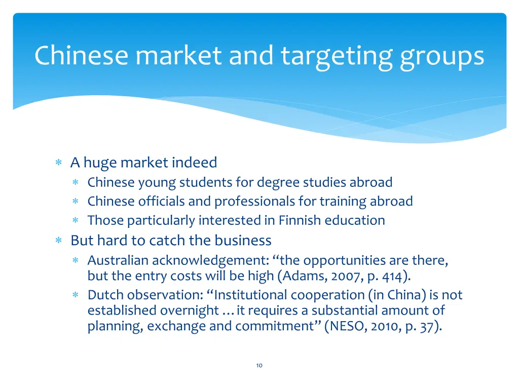 chinese market and targeting groups