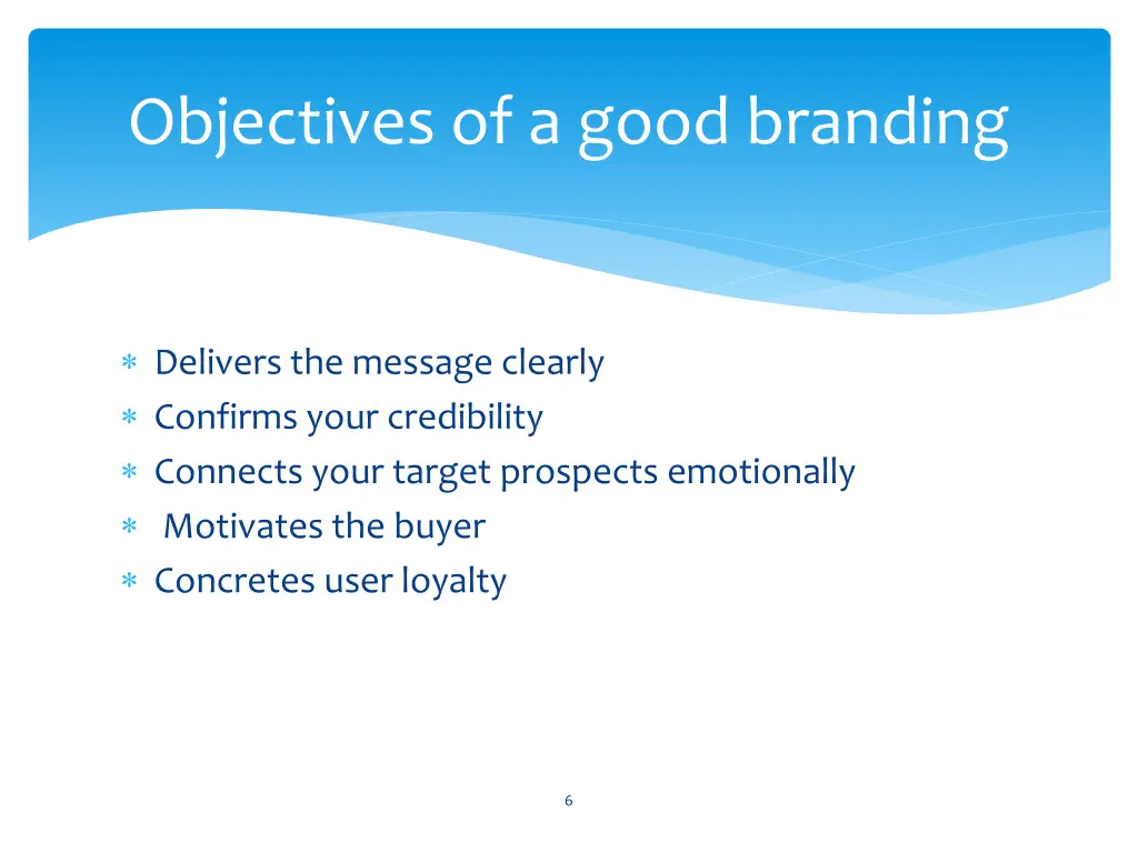 objectives of a good branding