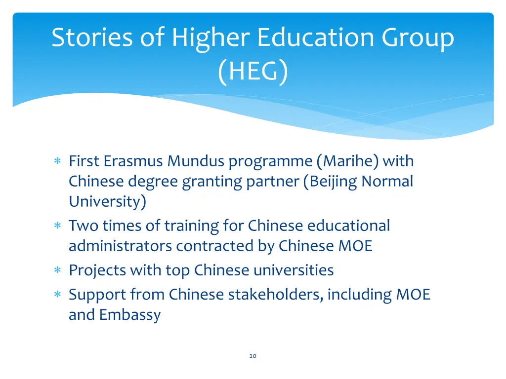 stories of higher education group heg