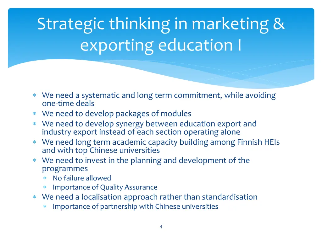 strategic thinking in marketing exporting