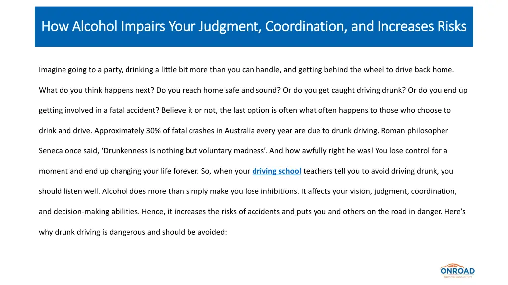 how alcohol impairs your judgment coordination 1