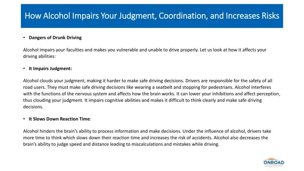 how alcohol impairs your judgment coordination 2