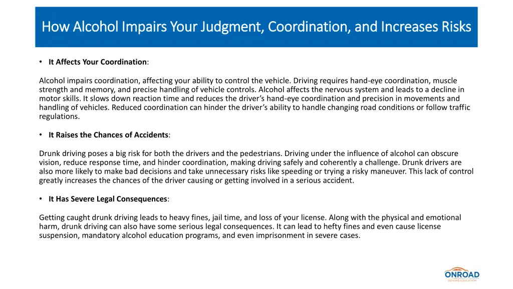 how alcohol impairs your judgment coordination 3