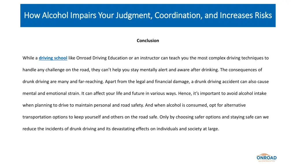 how alcohol impairs your judgment coordination 5