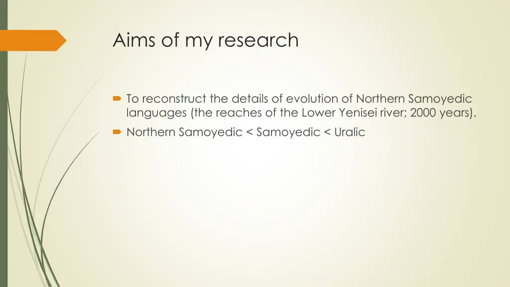 aims of my research