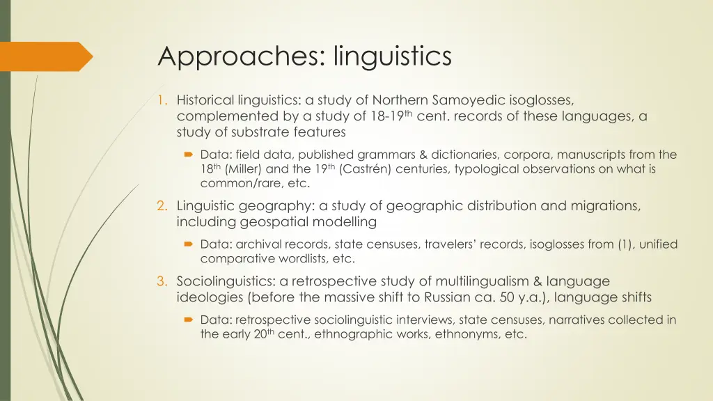 approaches linguistics