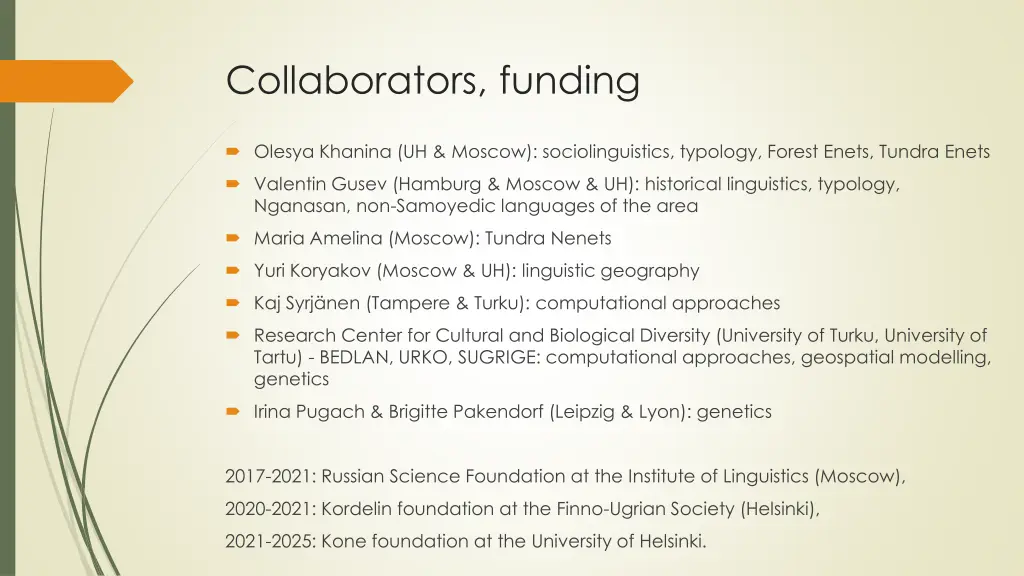 collaborators funding