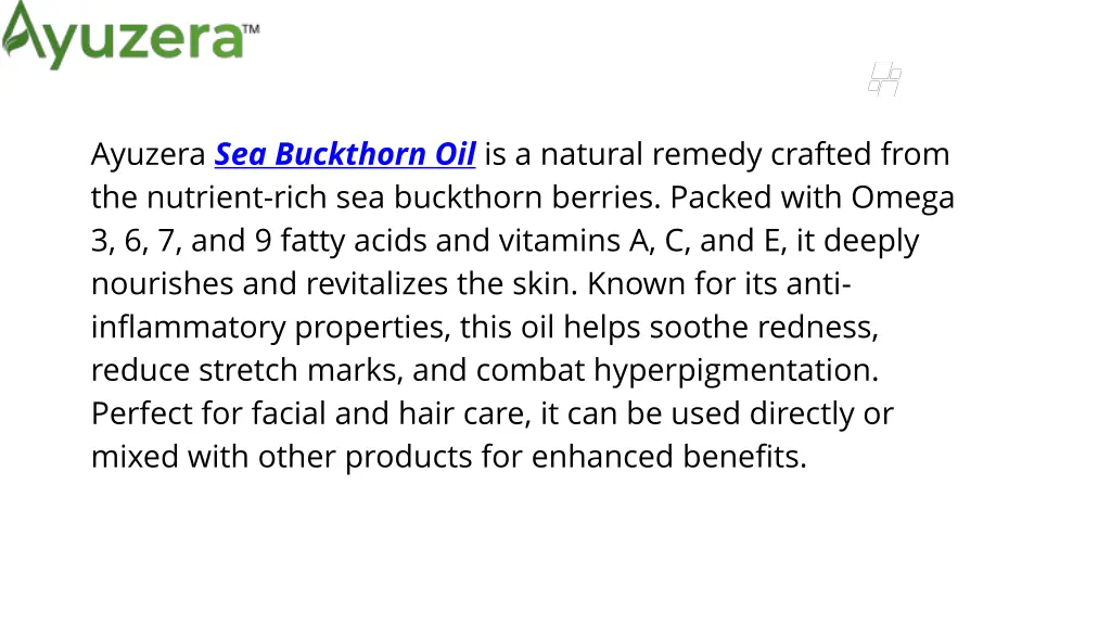 ayuzera sea buckthorn oil is a natural remedy