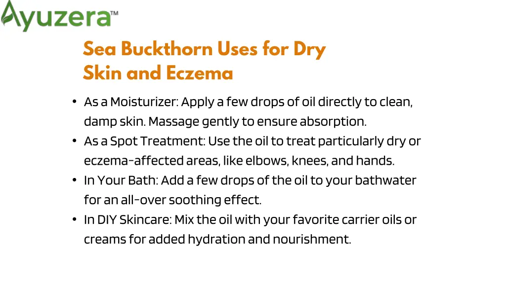 sea buckthorn uses for dry skin and eczema