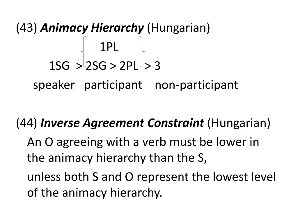 43 animacy hierarchy hungarian