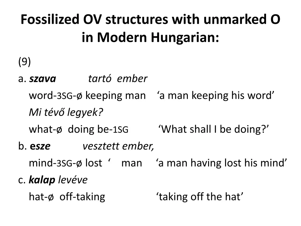 fossilized ov structures with unmarked