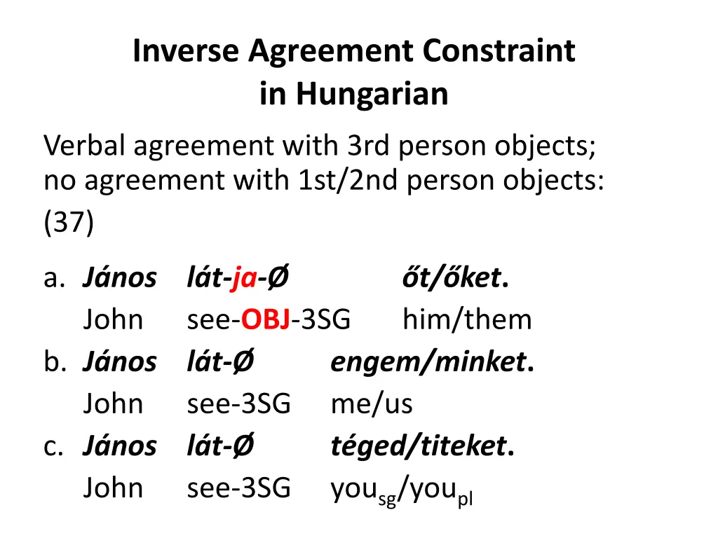 inverse agreement constraint in hungarian