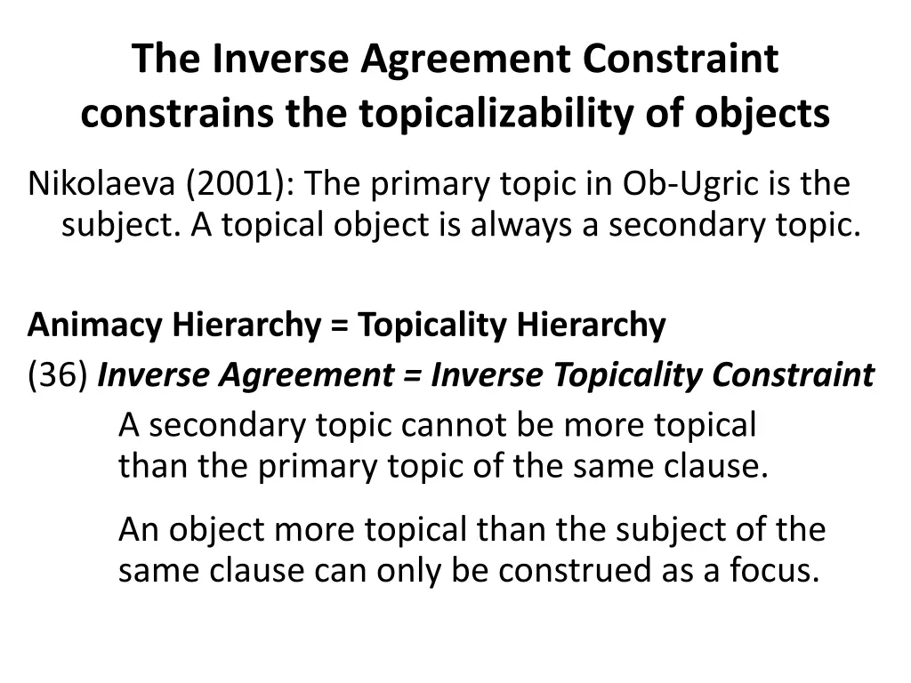 the inverse agreement constraint constrains