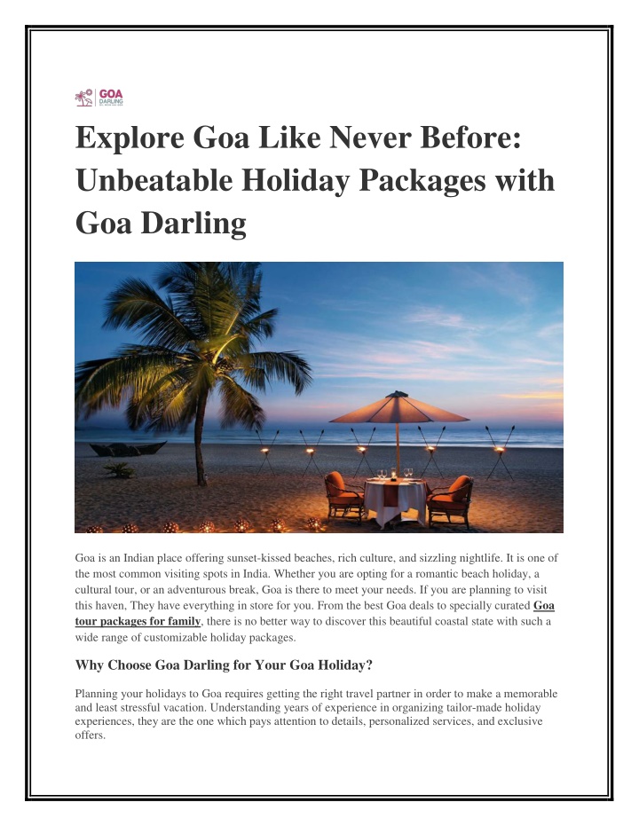 explore goa like never before unbeatable holiday