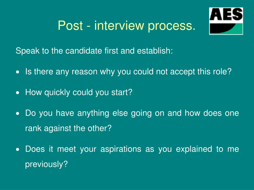 post interview process