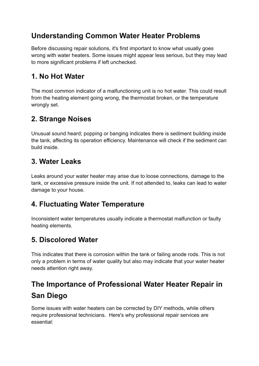 understanding common water heater problems