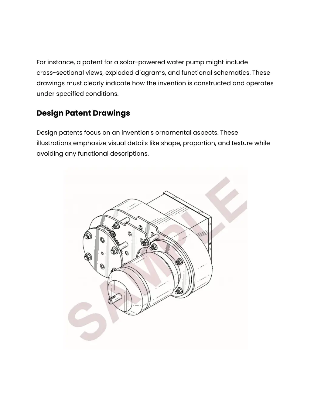 for instance a patent for a solar powered water