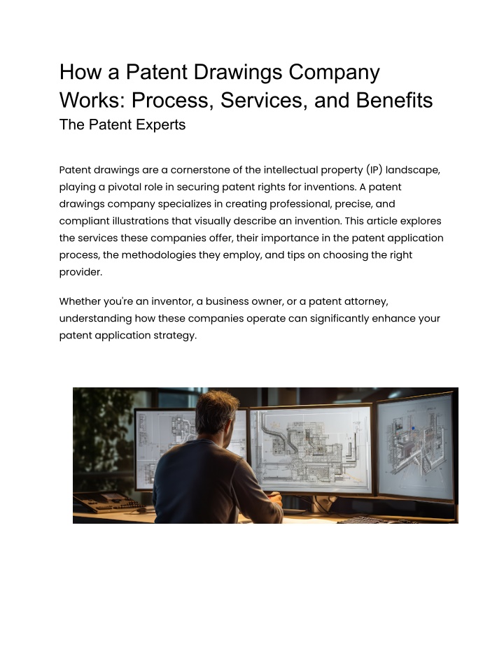 how a patent drawings company works process