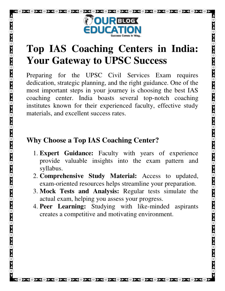 top ias coaching centers in india your gateway