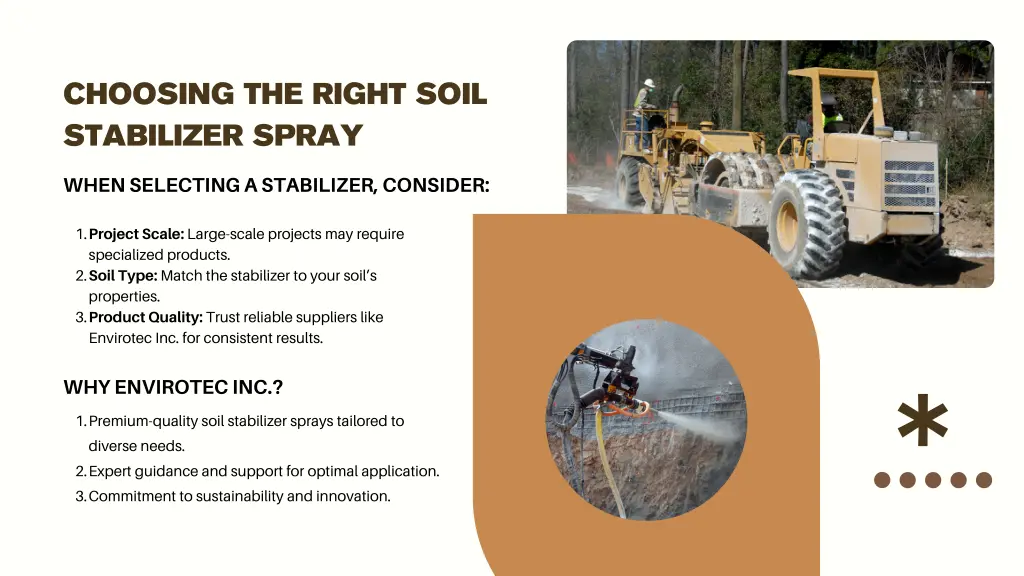 choosing the right soil stabilizer spray