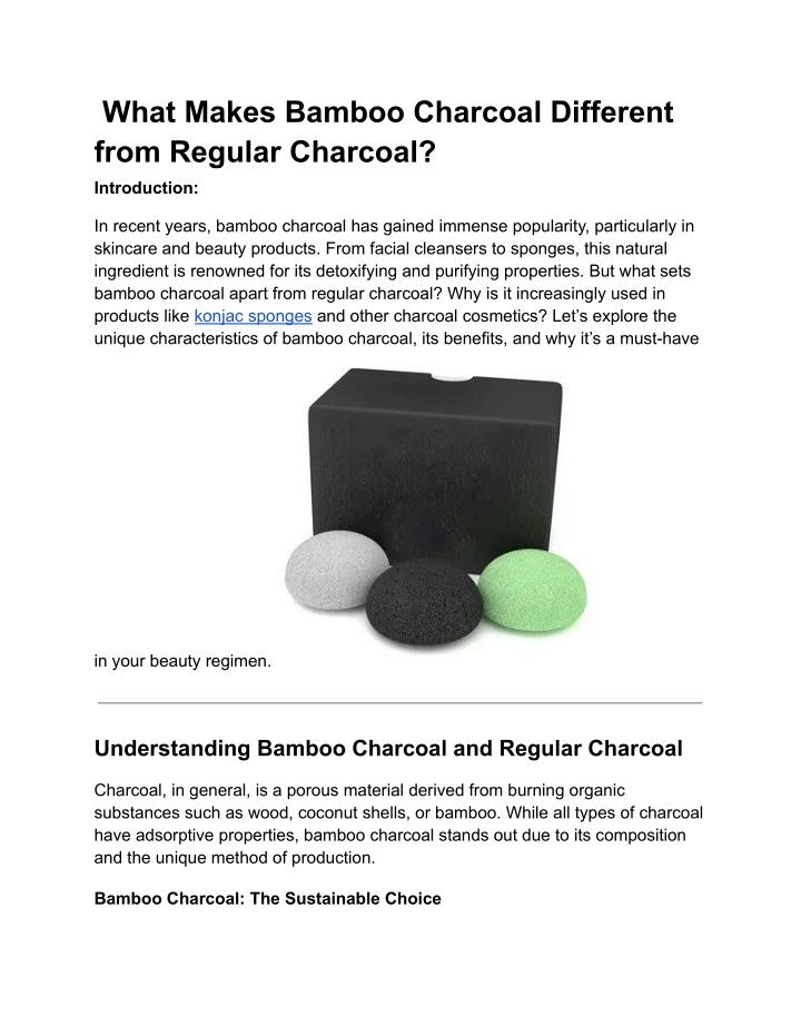 what makes bamboo charcoal different from regular