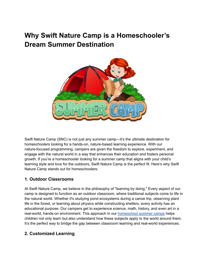 why swift nature camp is a homeschooler s dream